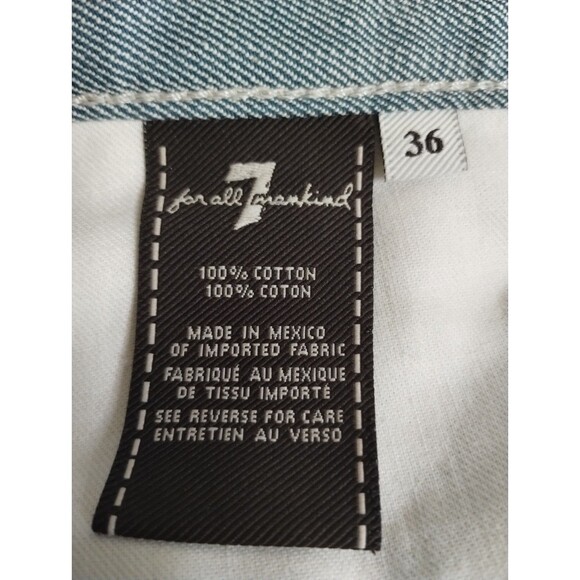 7 For All Mankind Slimmy Fit Blue/Grayish Jeans Mens 36x32 Flat Front Pants - Picture 11 of 11